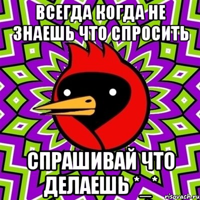 всегда когда не знаешь что спросить спрашивай что делаешь *_*, Мем Омская птица
