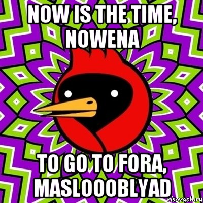 now is the time, nowena to go to fora, masloooblyad, Мем Омская птица
