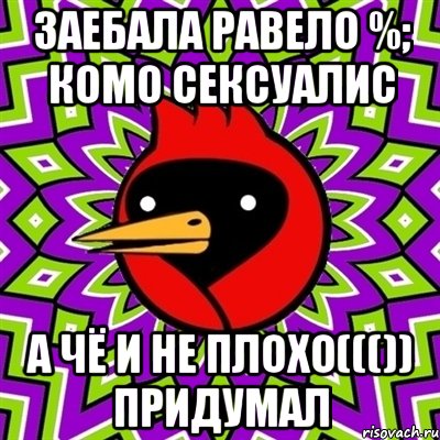 заебала равело %; комо сексуалис а чё и не плохо((()) придумал, Мем Омская птица
