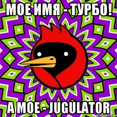 мое имя - турбо! а мое - jugulator, Мем Омская птица