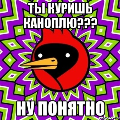 ты куришь каноплю??? ну понятно, Мем Омская птица