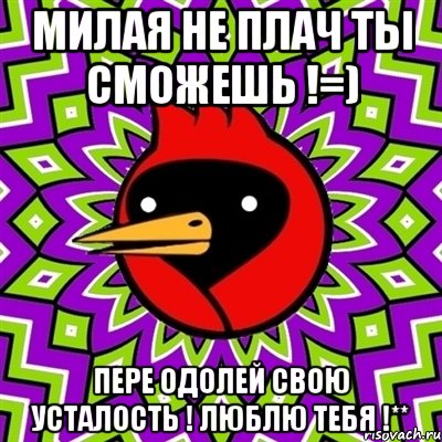 милая не плач ты сможешь !=) пере одолей свою усталость ! люблю тебя !**, Мем Омская птица