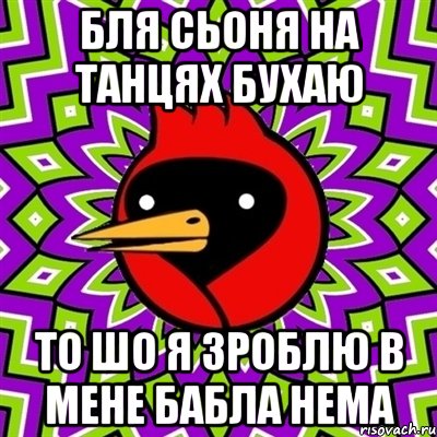 бля сьоня на танцях бухаю то шо я зроблю в мене бабла нема, Мем Омская птица