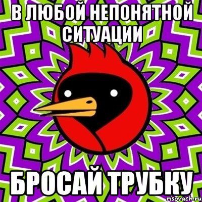 в любой непонятной ситуации бросай трубку, Мем Омская птица