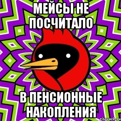 мейсы не посчитало в пенсионные накопления, Мем Омская птица