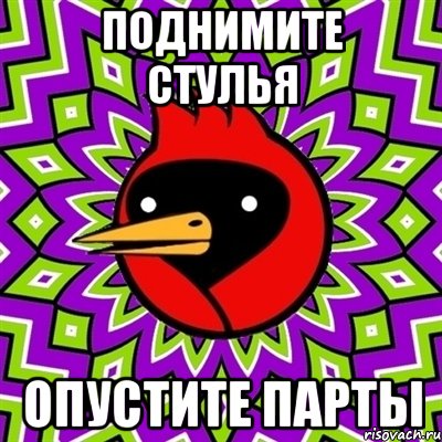 поднимите стулья опустите парты, Мем Омская птица