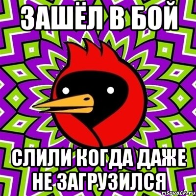 зашёл в бой слили когда даже не загрузился, Мем Омская птица