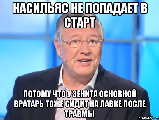 касильяс не попадает в старт потому что у зенита основной вратарь тоже сидит на лавке после травмы, Мем Орлов