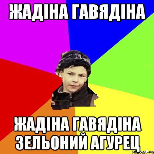 жадіна гавядіна жадіна гавядіна зельоний агурец, Мем пацан з дворка