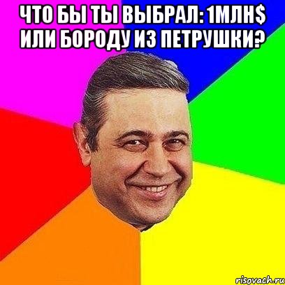 что бы ты выбрал: 1млн$ или бороду из петрушки? , Мем Петросяныч