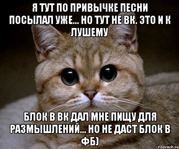 я тут по привычке песни посылал уже... но тут не вк. это и к лушему блок в вк дал мне пищу для размышлений... но не даст блок в фб), Мем Пидрила Ебаная