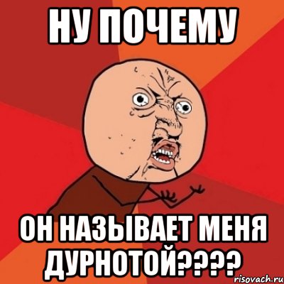 ну почему он называет меня дурнотой???, Мем Почему