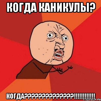 когда каникулы? когда???!!!, Мем Почему