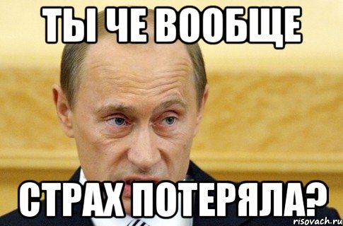 ты че вообще страх потеряла?, Мем путин