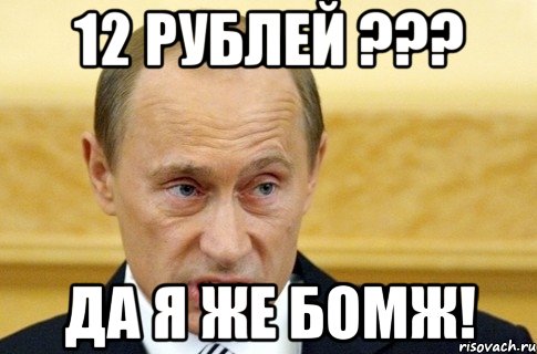 12 рублей ??? да я же бомж!, Мем путин