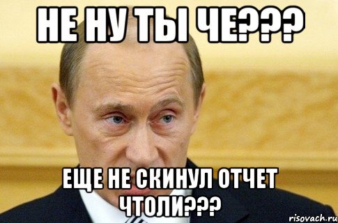 не ну ты че??? еще не скинул отчет чтоли???, Мем путин