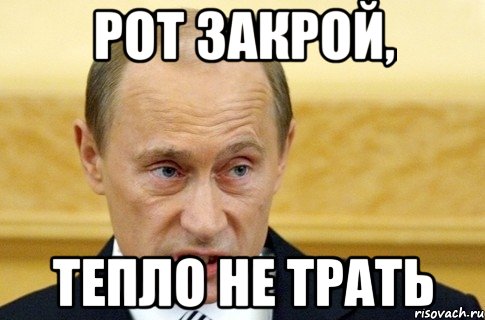 рот закрой, тепло не трать, Мем путин