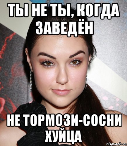 ты не ты, когда заведён не тормози-сосни хуйца, Мем  Саша Грей улыбается