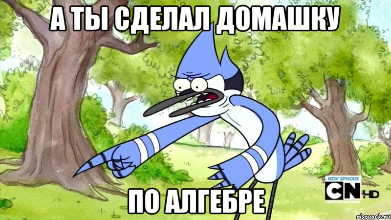 а ты сделал домашку по алгебре