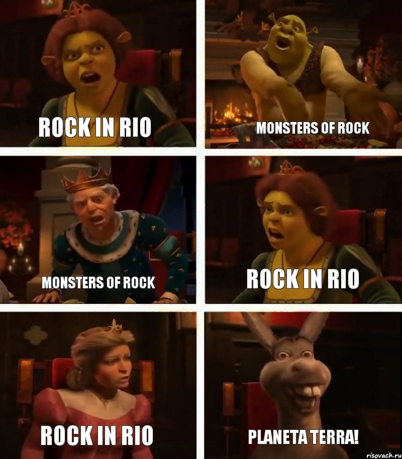 Rock in Rio Monsters of Rock Rock in Rio Monsters of Rock Rock in Rio Planeta Terra!, Комикс  Шрек Фиона Гарольд Осел