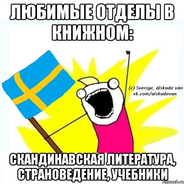 любимые отделы в книжном: скандинавская литература, страноведение, учебники