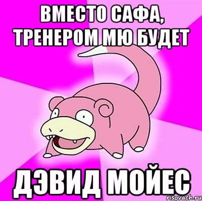 вместо сафа, тренером мю будет дэвид мойес, Мем слоупок