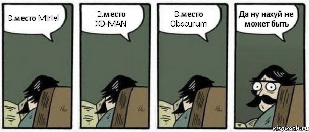 3.место Miriel 2.место XD-MAN 3.место Obscurum Да ну нахуй не может быть