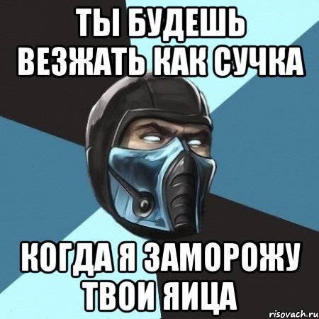 ты будешь везжать как сучка когда я заморожу твои яица, Мем Саб-Зиро