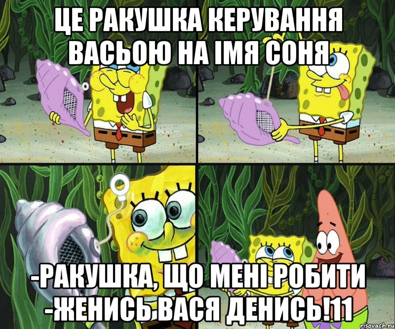 це ракушка керування васьою на імя соня -ракушка, що мені робити -женись вася денись!11