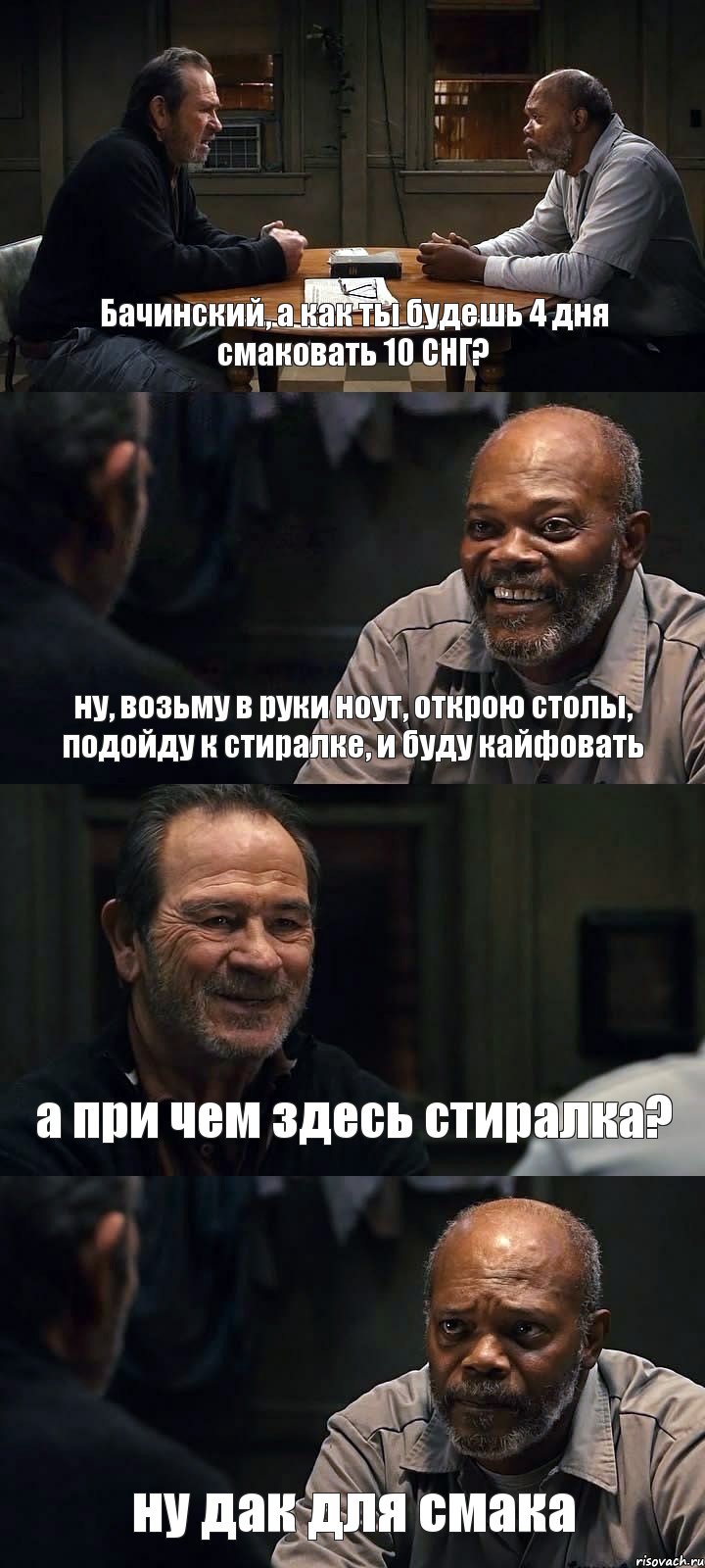 Бачинский, а как ты будешь 4 дня смаковать 10 СНГ? ну, возьму в руки ноут, открою столы, подойду к стиралке, и буду кайфовать а при чем здесь стиралка? ну дак для смака, Комикс The Sunset Limited