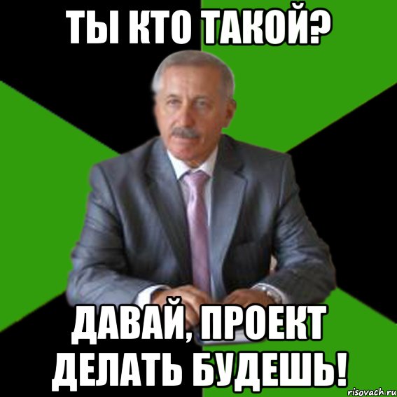 ты кто такой? давай, проект делать будешь!