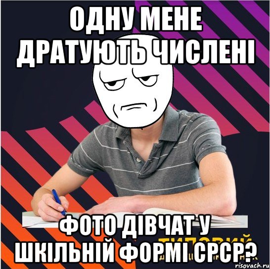 одну мене дратують числені фото дівчат у шкільній формі срср?, Мем Типовий одинадцятикласник