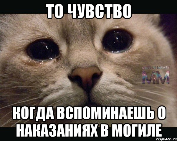 то чувство когда вспоминаешь о наказаниях в могиле