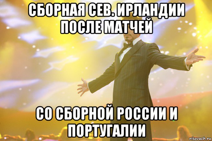 сборная сев. ирландии после матчей со сборной россии и португалии, Мем Тони Старк (Роберт Дауни младший)