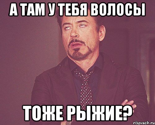 а там у тебя волосы тоже рыжие?, Мем твое выражение лица