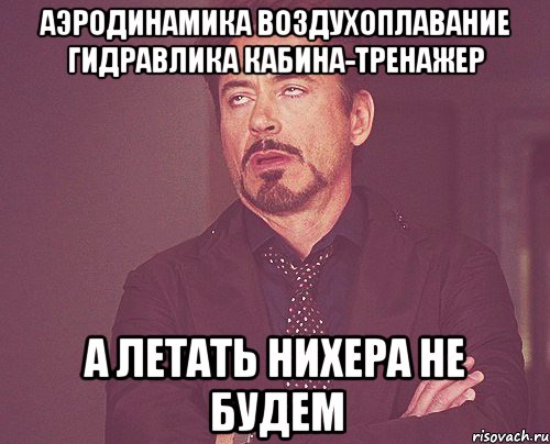 аэродинамика воздухоплавание гидравлика кабина-тренажер а летать нихера не будем, Мем твое выражение лица