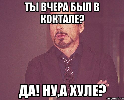 ты вчера был в коктале? да! ну,а хуле?, Мем твое выражение лица