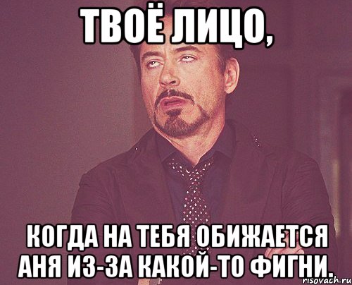 твоё лицо, когда на тебя обижается аня из-за какой-то фигни., Мем твое выражение лица