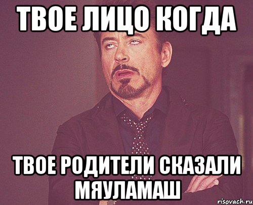 твое лицo когда твое родители сказали мяуламаш, Мем твое выражение лица
