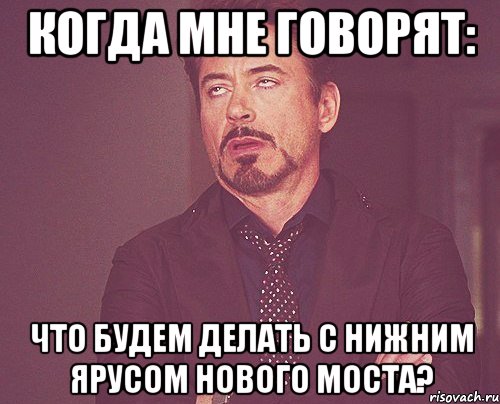 когда мне говорят: что будем делать с нижним ярусом нового моста?, Мем твое выражение лица