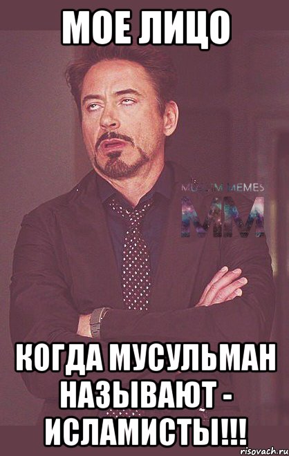 мое лицо когда мусульман называют - исламисты!!!