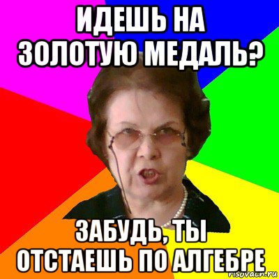 идешь на золотую медаль? забудь, ты отстаешь по алгебре, Мем Типичная училка