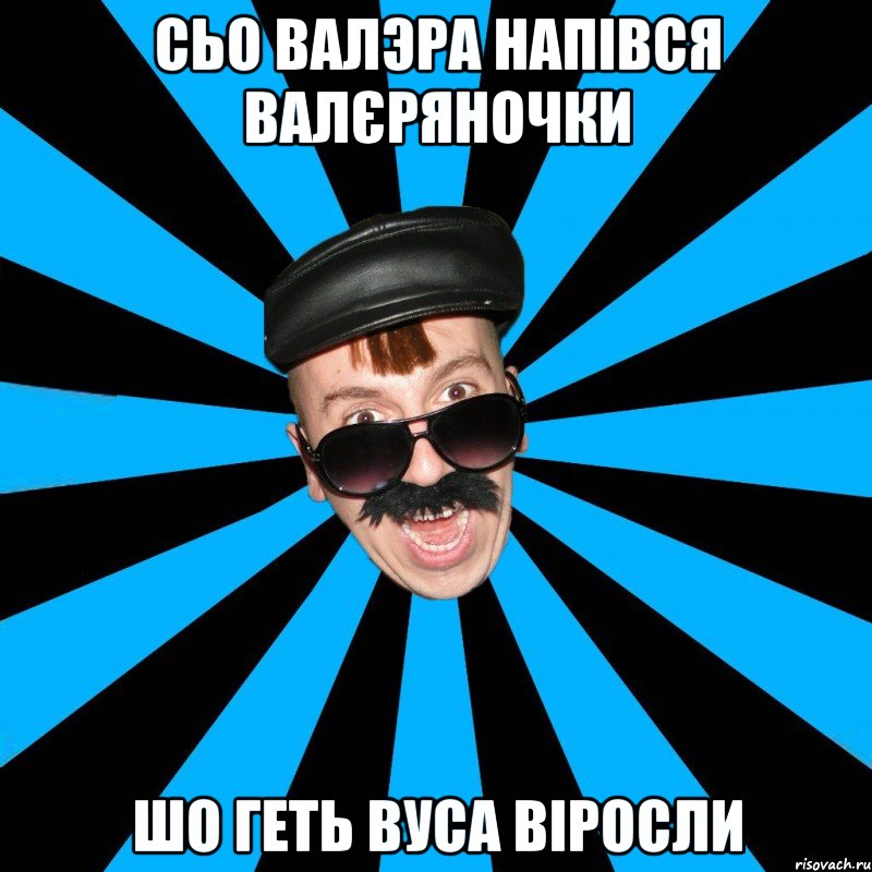 сьо валэра напівся валєряночки шо геть вуса віросли