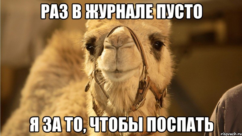 раз в журнале пусто я за то, чтобы поспать