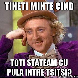 tineti minte cind toti stateam cu pula intre tsitsi?, Мем Ну давай расскажи (Вилли Вонка)