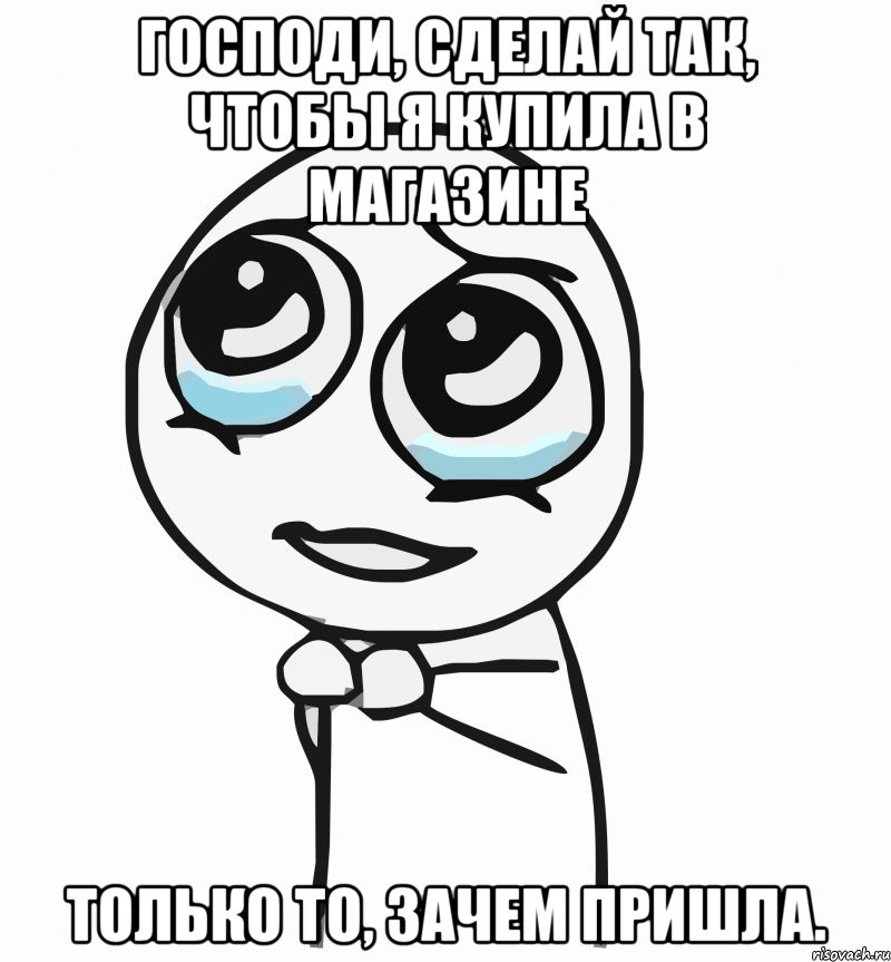 господи, сделай так, чтобы я купила в магазине только то, зачем пришла., Мем  ну пожалуйста (please)