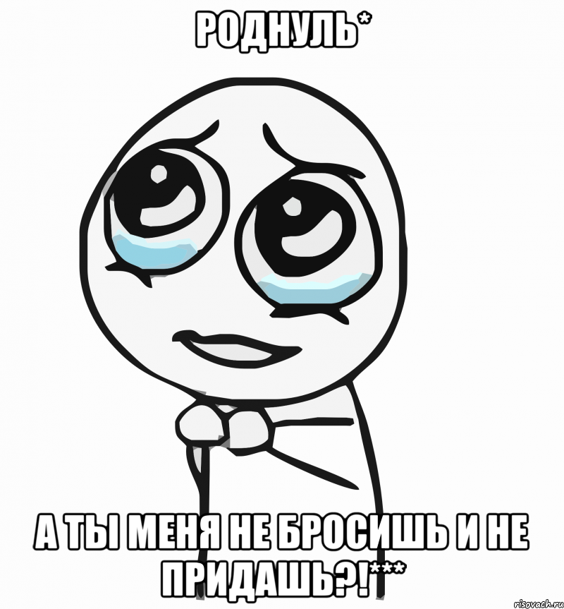 роднуль* а ты меня не бросишь и не придашь?!***, Мем  ну пожалуйста (please)