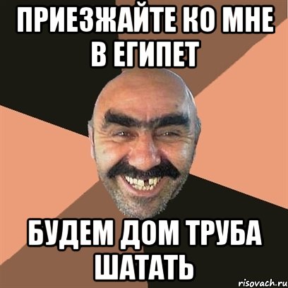 приезжайте ко мне в египет будем дом труба шатать, Мем Я твой дом труба шатал