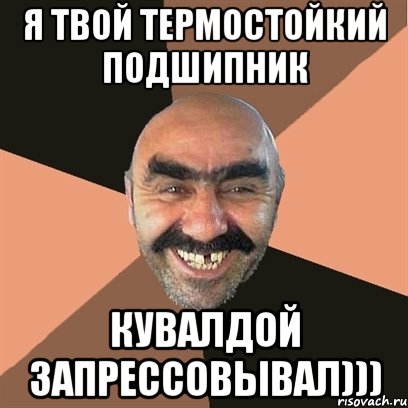 я твой термостойкий подшипник кувалдой запрессовывал))), Мем Я твой дом труба шатал