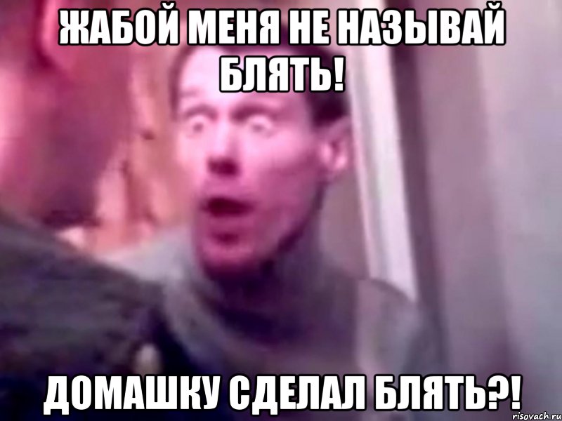 жабой меня не называй блять! домашку сделал блять?!, Мем Запили